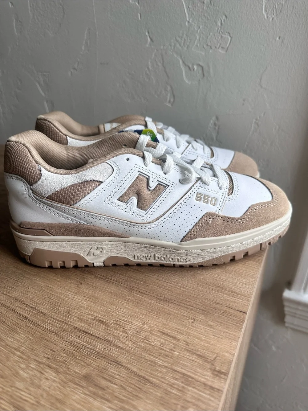 New Balance Men's 550 Low-Top Sneakers in White and Beige